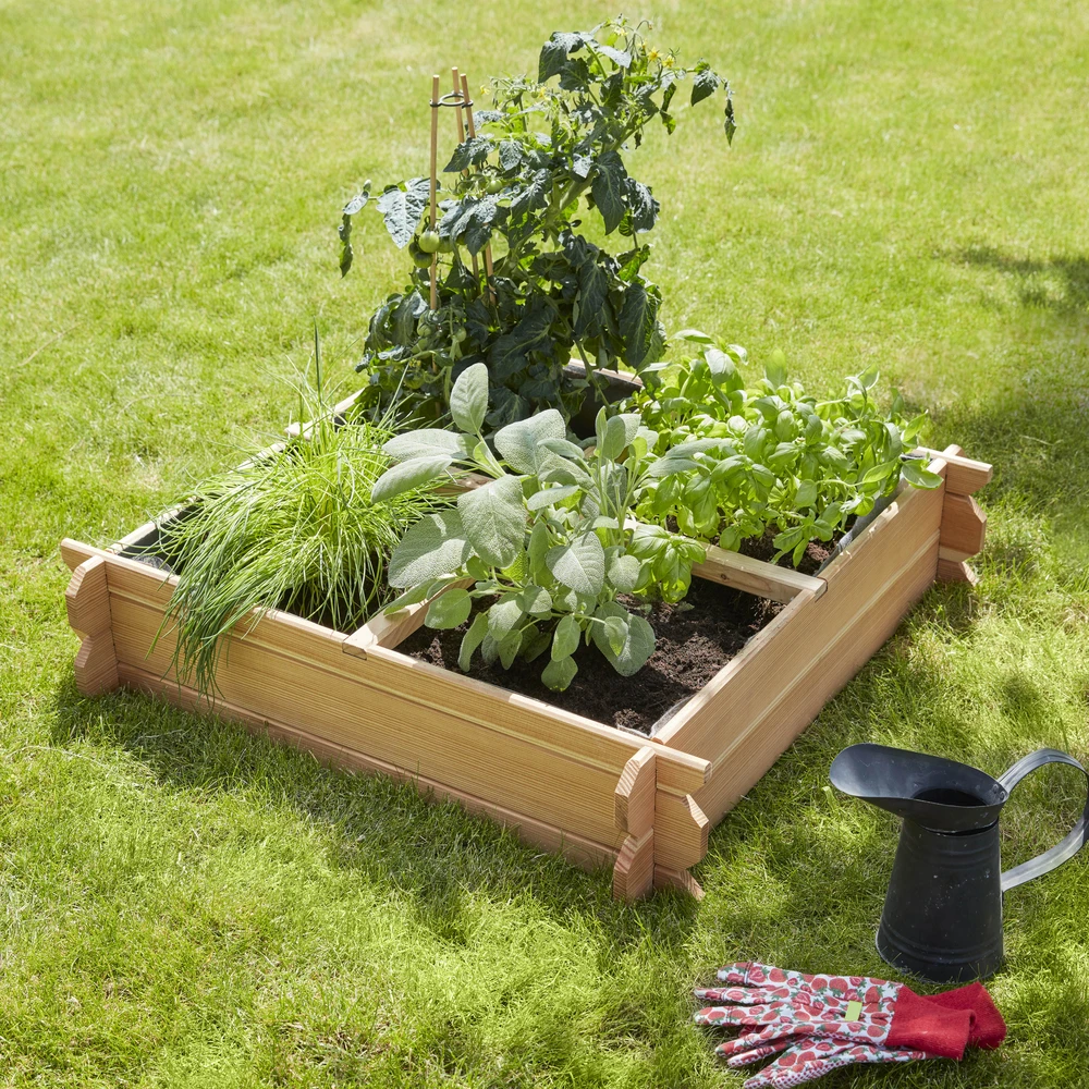 Carré Potager En Mélèze - L.80xl.80xH.18 Cm – Image 2