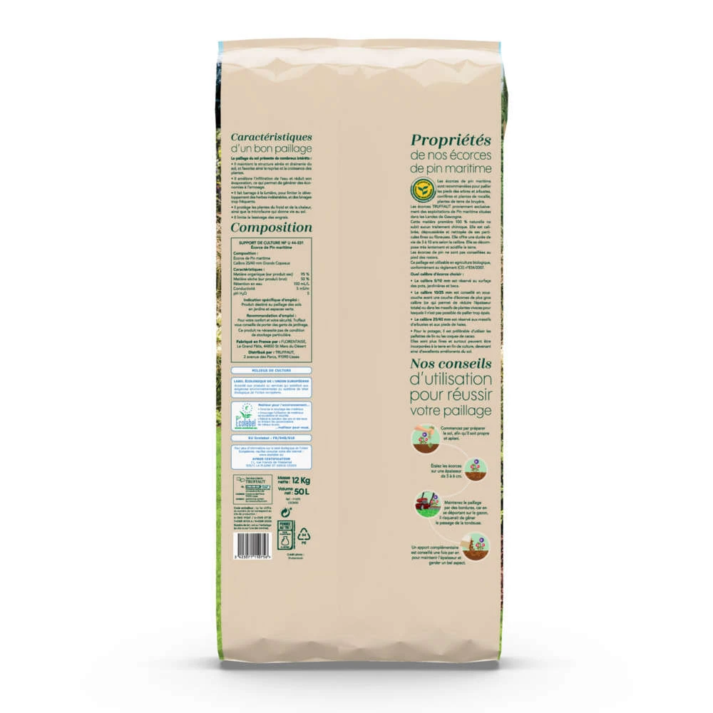 Paillage D'écorces De Pin Grands Copeaux Calibre 25/40 Mm - Sac De 50L – Image 3