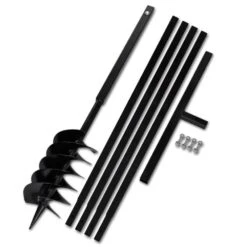 VIDAXL Tarière De Sol Avec Manche 150 Mm Et Tube D'extension 5 M Acier