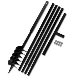 VIDAXL Tarière De Sol Avec Manche 120 Mm Et Tube D'extension 5 M Acier