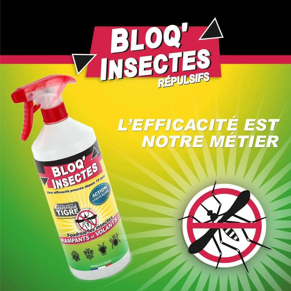 Bloq'insect Barrage Aux Insectes 1l | Pulvérisateur Anti Insecte Intérieur Extérieur | élimine Moustiques,fourmis,mouches – Image 2