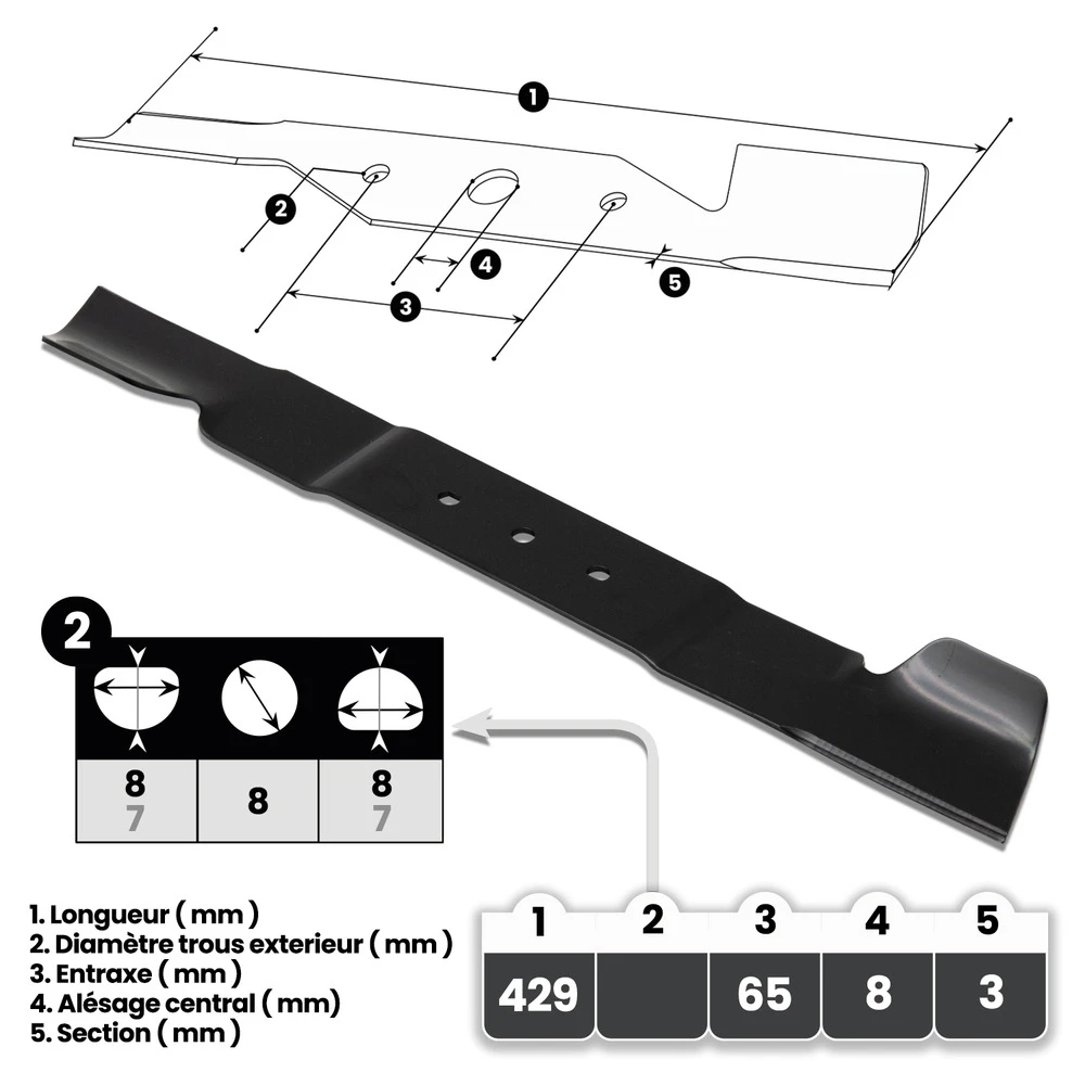 Lame Pour Tondeuse Gptde1843-2l - Gardeo Pro – Image 2