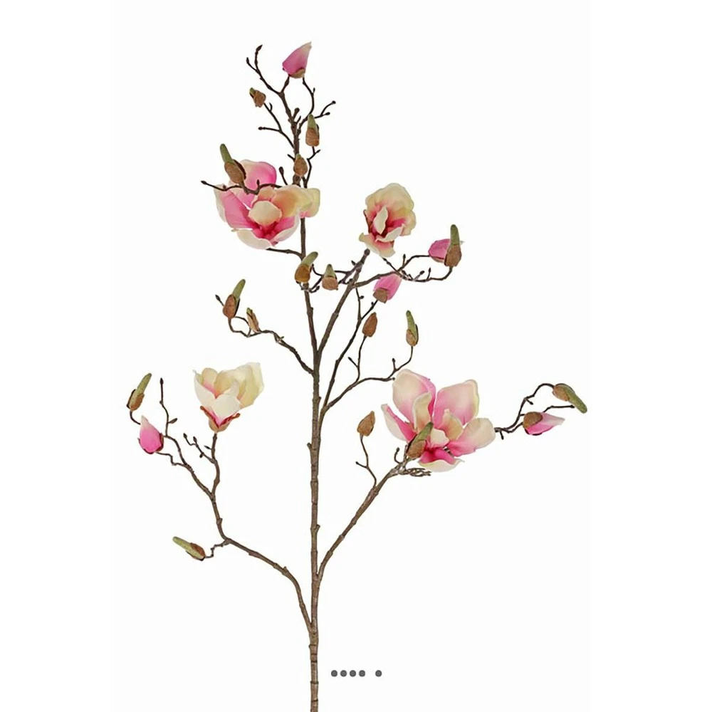 Branche De Magnolia Artificiel 4 Fleurs 22 Boutons H 107 Cm Rose Pâle - Couleur: – Image 2