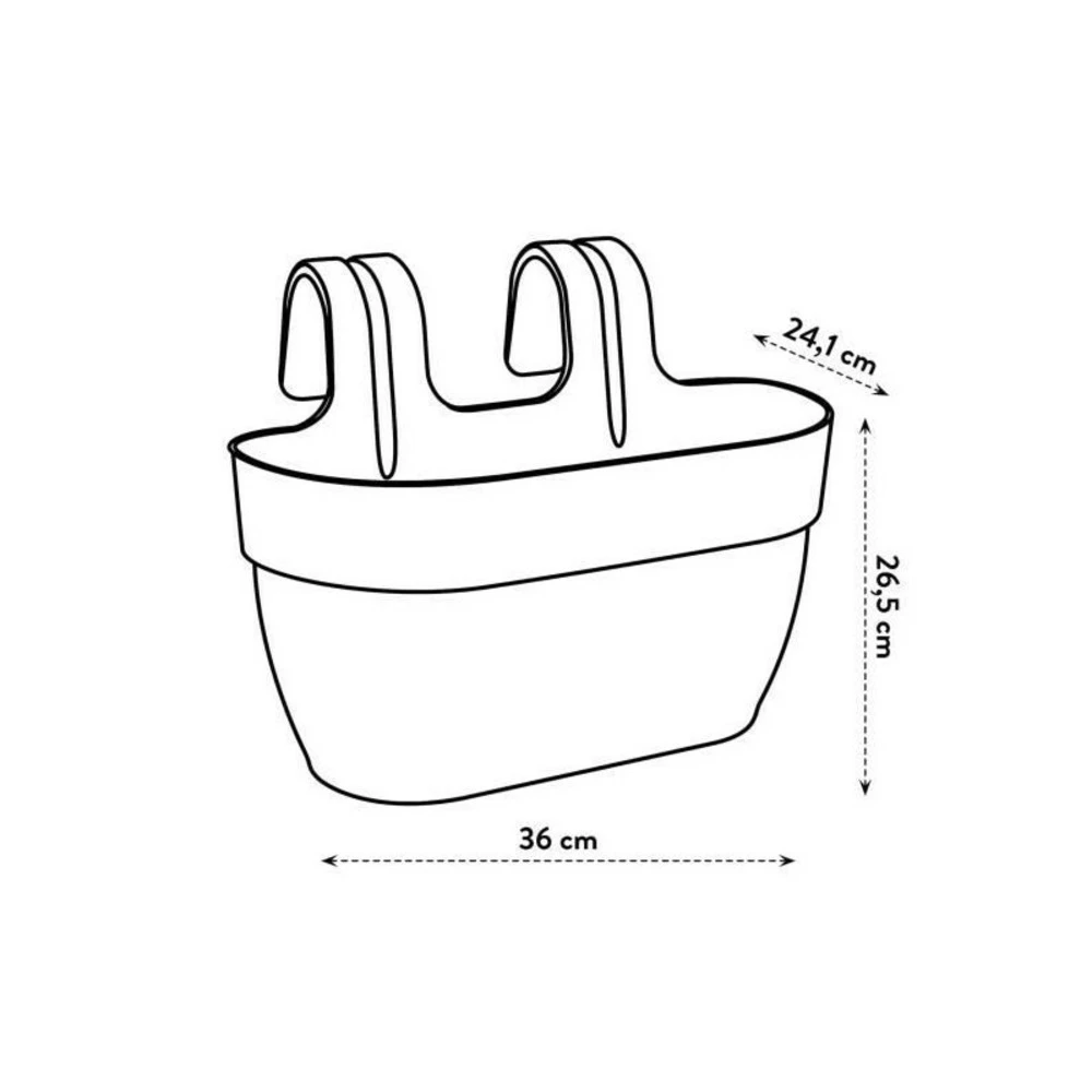 Elho - Pot De Fleurs - Vibia Campana Easy Hanger Medium - Bleu Vintage - Balcon Extérieur - L 24.1 X W 36 X H 26.5 Cm – Image 4