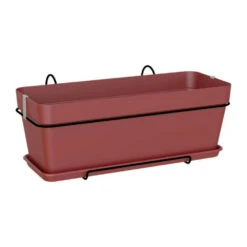 - Kit Jardiniere Capri 50cm V2 Rouge Foncé 50,2 X 28,5 X H20,7 Cm - 1,54l