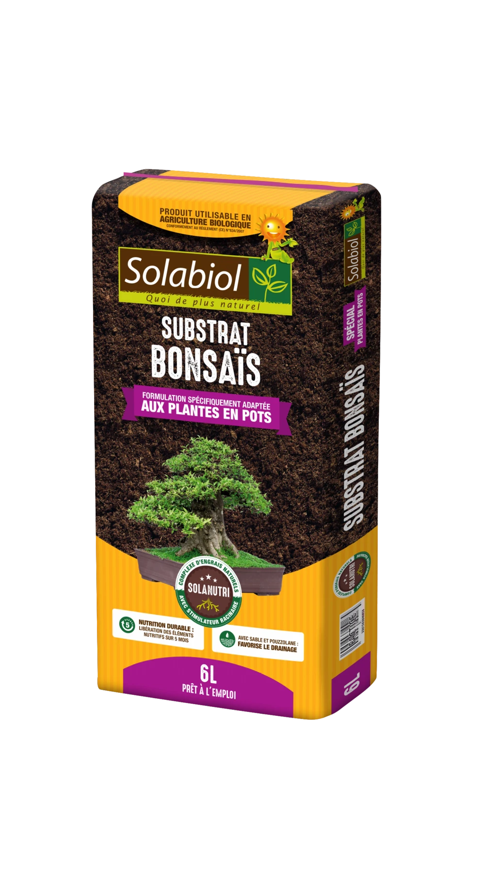 Solabiol Terbon6 | Terreau Bonsaïs | Tourbe| 5 Mois De Nutrition | 6l | Stimula
