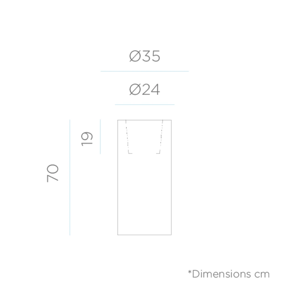 Pot De Fleurs Rond Palma 70 Blanc Opaque ø35x70cm – Image 2