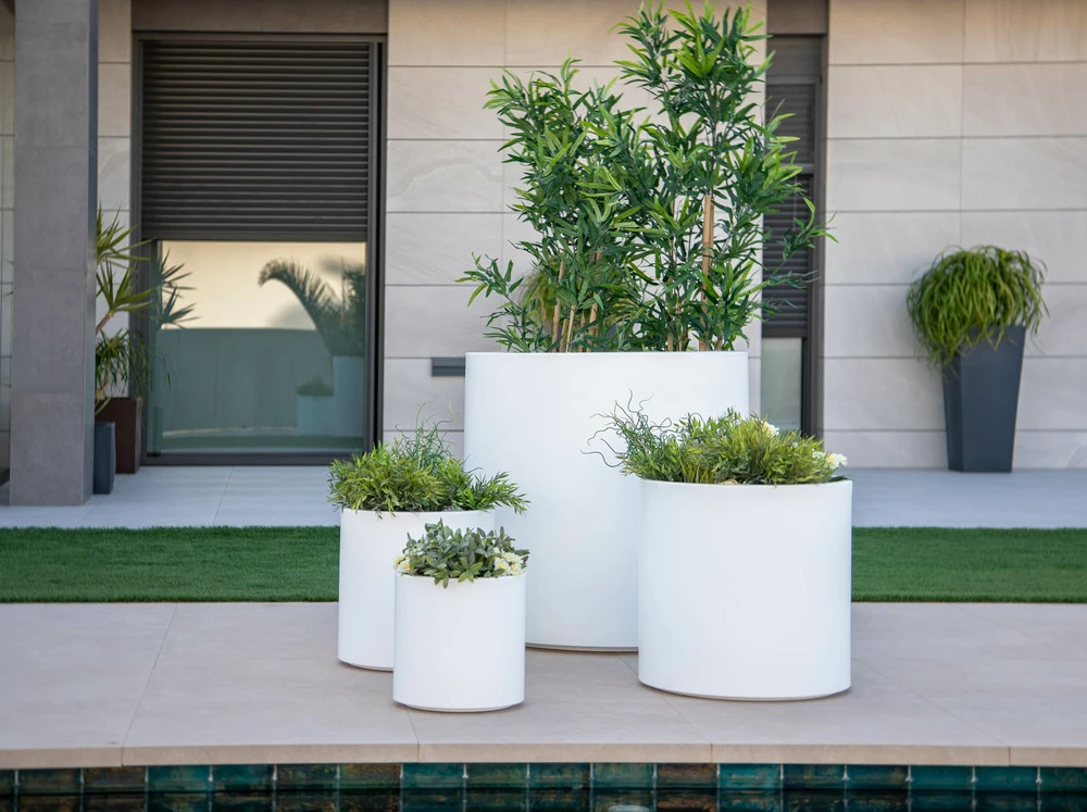 Pot De Fleurs Hortensia 50 ø50x50cm - Blanc – Image 2