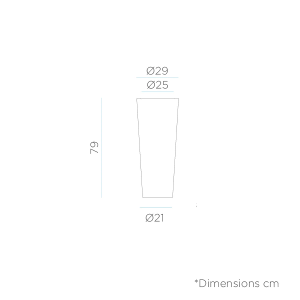 Pot De Fleurs Ficus 80 ø29x79cm - Blanc – Image 3
