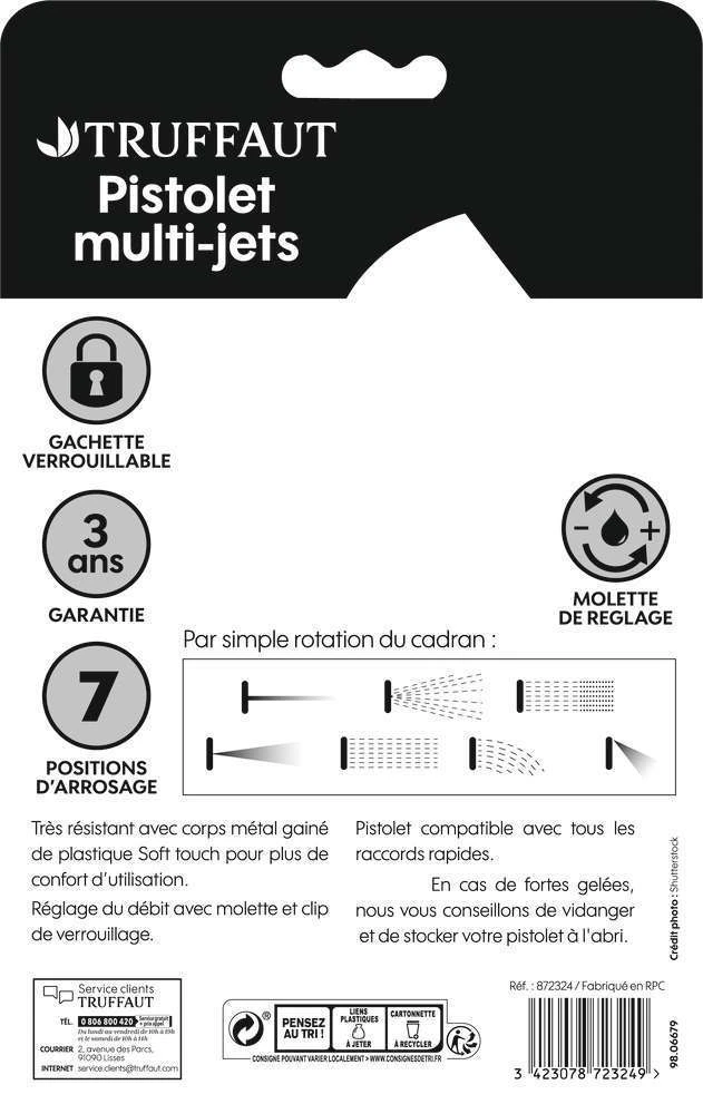 Pistolet Douche Métal Multi-jets 7 Positions – Image 2