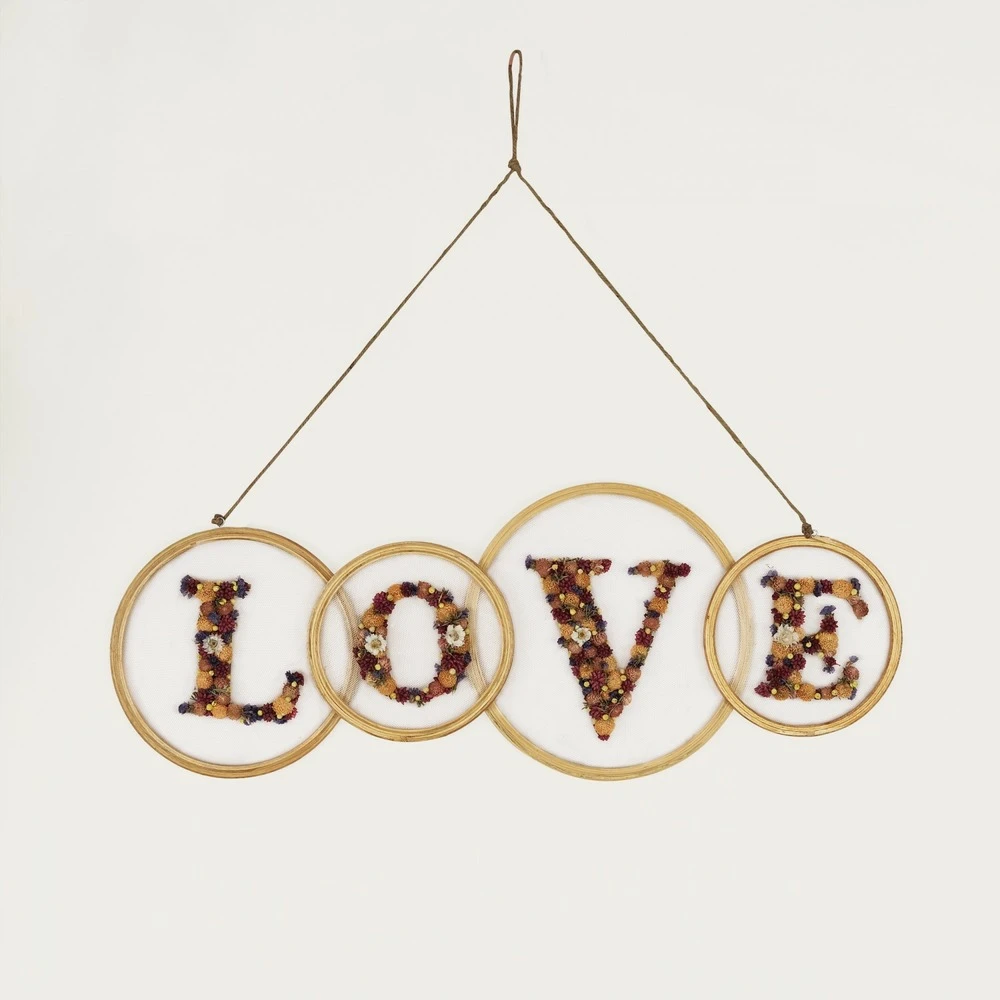 Fleurs Séchées Suspension Murale 86x2x33cm